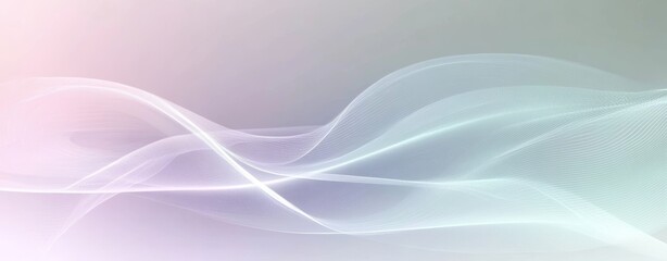 Fototapeta premium Abstract Digital Art with Flowing White Waves and Gradient Background