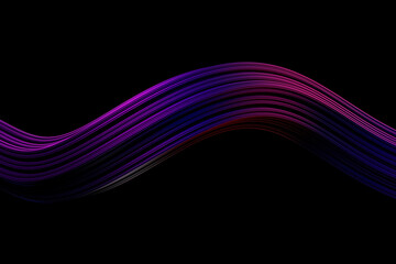 A purple and blue wave with a black background