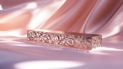 Rose Gold Floral Podium.