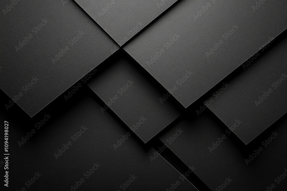 Poster abstract black grey minimalist geometric background with textured paper sheets and shadows in modern
