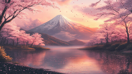 view of Mount Fuji during sunrise