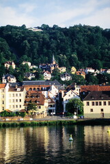 View of houses with forest on the hill at old town in Heidelberg Germany during 2000s