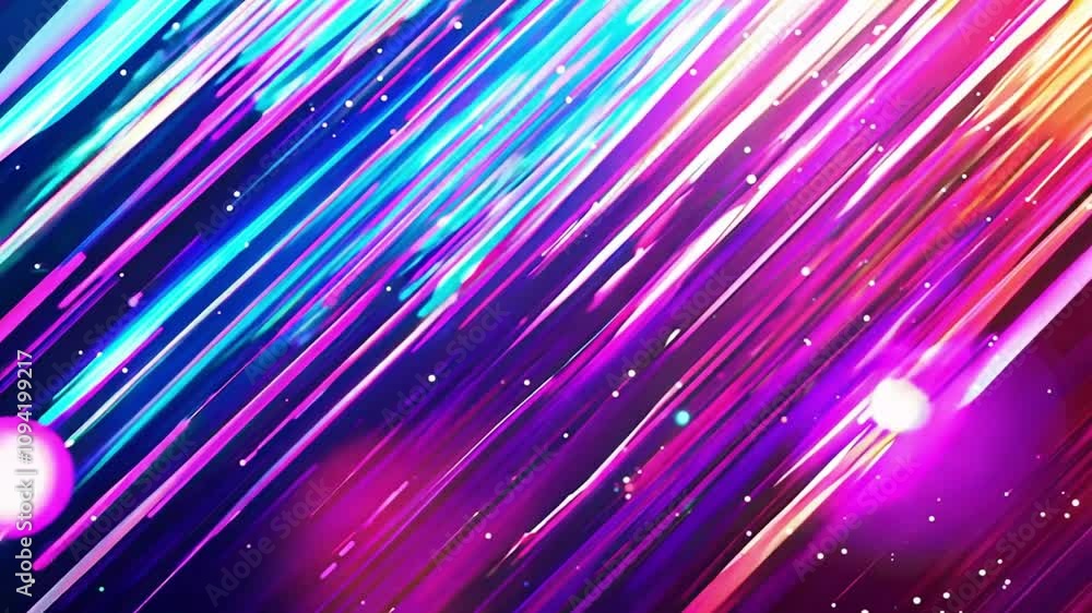 Wall mural abstract background with diagonal lines and glowing particles