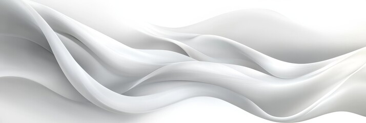Fototapeta premium Abstract White Wavy Digital Art Modern Minimalist Background Design Motion Texture