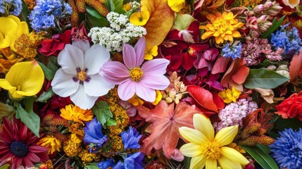 Image of beautiful November flowers that live and bloom only once a year 