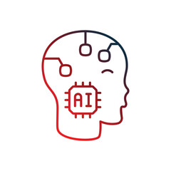 cybernetics gradient icon with white background vector stock illustration