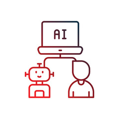 turing test gradient icon with white background vector stock illustration