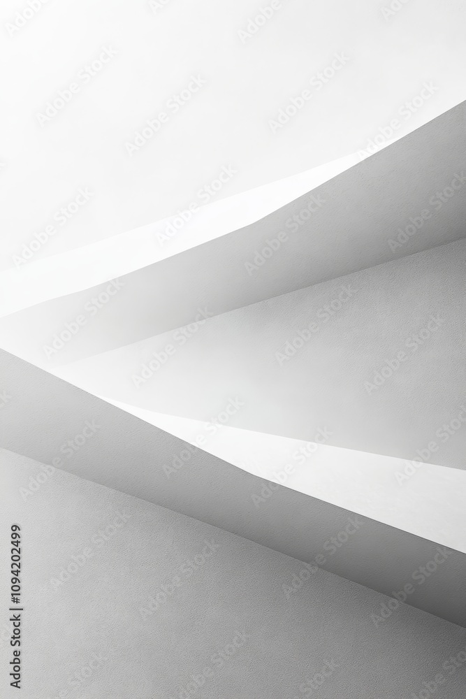 Poster abstract geometric background with soft light vertical stripes in monochrome minimalist style