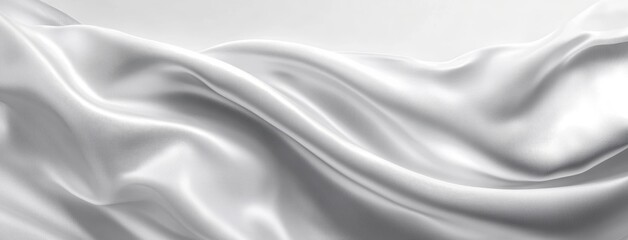 Fototapeta premium Smooth Flowing White Satin Fabric Drapery Texture Background