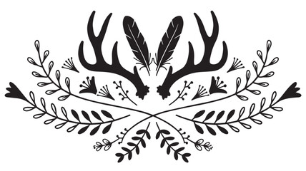 Obraz premium deer horn doodle