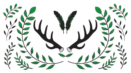 Obraz premium laurel wreath with ribbon