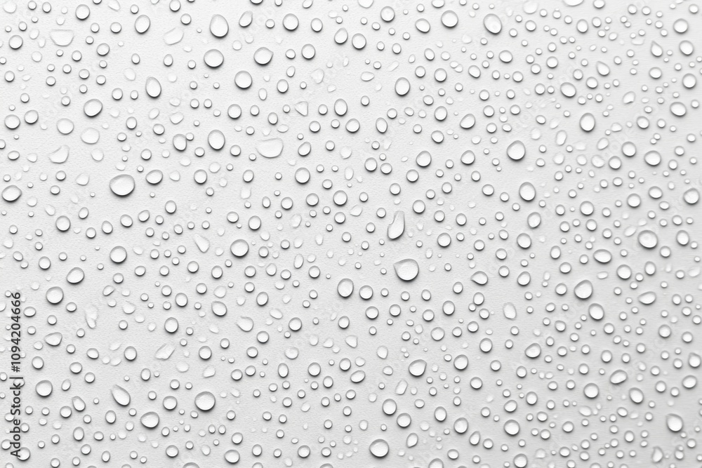 Aufkleber water droplets on white surface with soft light creating glossy texture and pattern in modern minima
