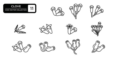 Clove icon collection, editable and resizable vector icon templates.