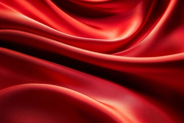 Obraz premium Rich Flowing Red Satin Fabric Texture Background