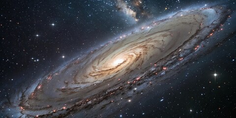 Swirling space dust devils amidst a starry background, swirling clouds, space, stars, galaxy, planetary storm