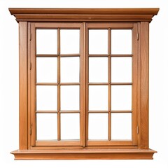 wooden window isolated on white
