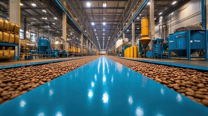 Coffee Bean Conveyor Belt in Factory