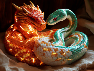 Dynamic 2024 Dragon to 2025 Snake Evolution