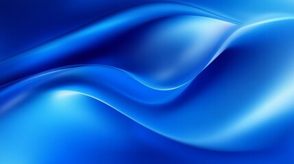 Fototapeta premium Abstract Blue Fluid Waves Smooth Gradient Background Dynamic Design Element for Digital Art Wallpaper Cover Poster