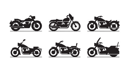 Obraz premium classic road vintage motorcycles vector illustration