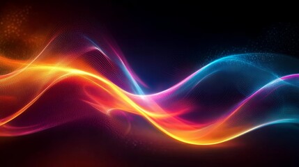 Obraz premium Vibrant Flowing Energy Waves Abstract Digital Art