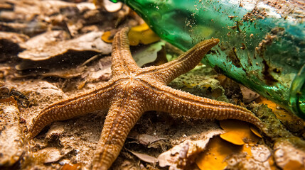 Underwater Pollution Threatens Aquatic Animals Ocean Floor Nature Photography Marine Environment Close-Up Conservation Awareness