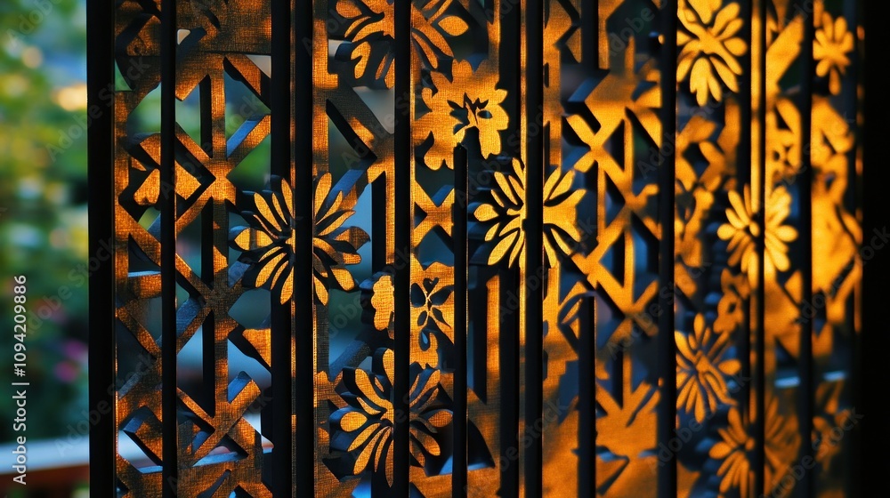 Poster intricate floral patterns create a stunning interplay of light and shadow.