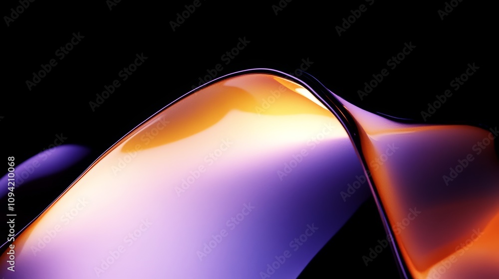 Poster abstract neon iridescent background fluid liquid waves 3d render gradient texture