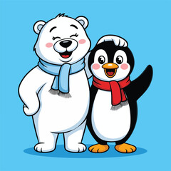 Fototapeta premium Cute Polar Bear Vector