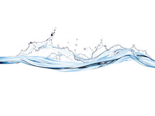 A water splash isolated on white background 