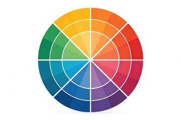 Obraz premium Modern digital color wheel design with bold bright colors and geometric shapes, bright hues, secondary colors, modern style, digital design, bold colors