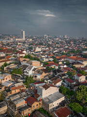 Dramatic morning view of Semarang's urban sprawl