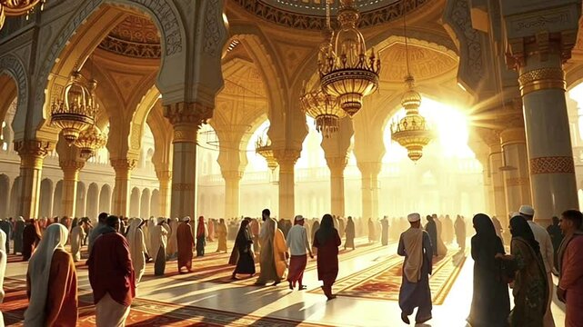 Muslims flocked to the magnificent mosque