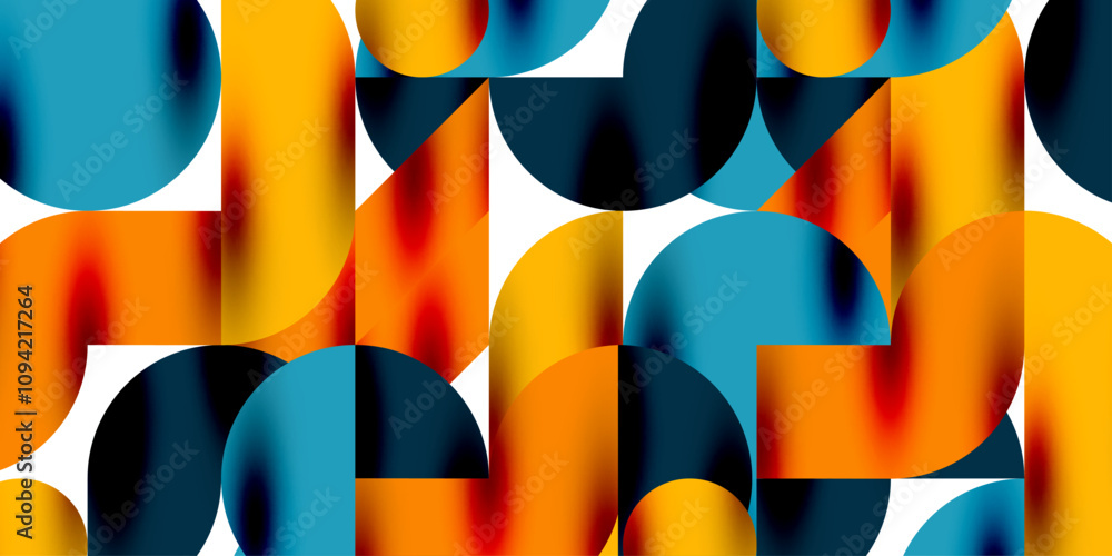Aufkleber tech minimal circular shapes geometric art. vector modern circles
