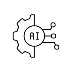 Obraz premium technology line icon with white background vector stock illustration