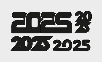 Happy new year 2025 text typography Design for Element