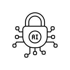 lock line icon with white background vector stock illustration