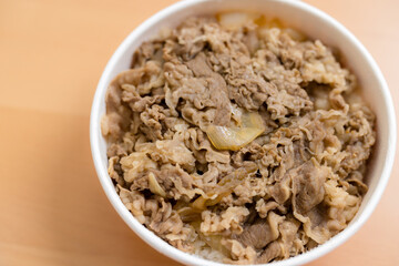 Japanese beef on rice bowl