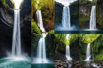 Breathtaking Waterfalls Collection Featuring Stunning Cascades in Lush Green Environments