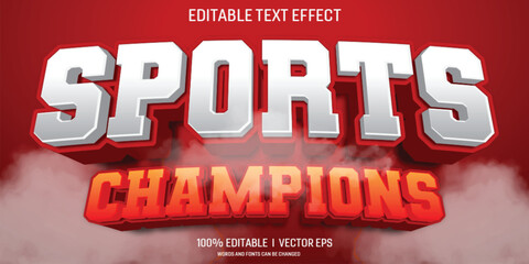 sports champions vector 3d text effect with modern style design © Mean Design