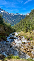 Fototapeta premium dalfazer waterfall during Spring time with deep blue background sky