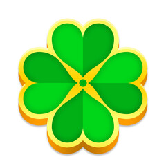 Golden Four Leaf Clover 