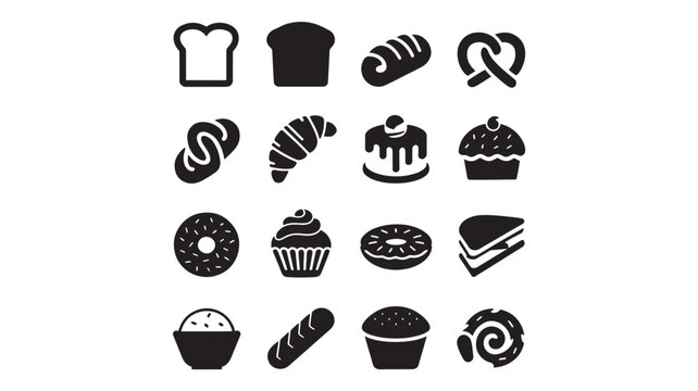bakery vector icon set