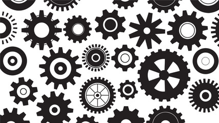 Setting glyph solid icons collection. Containing setup, configuration, update, maintenance