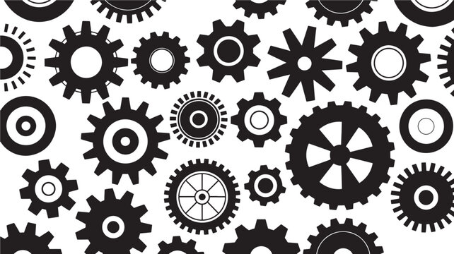 Setting glyph solid icons collection. Containing setup, configuration, update, maintenance