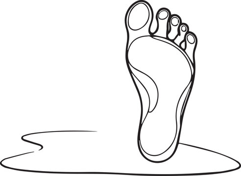 recommend clip art: Tiptoe feet vector icon black line art and outlined style.
