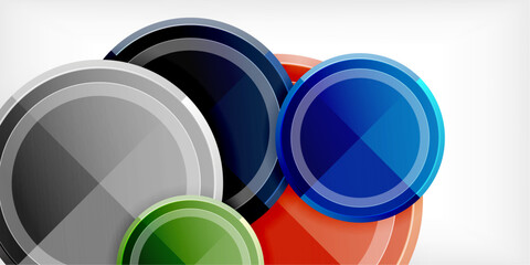 Abstract background - multicolored circles, trendy minimal geometric design, vector illustration