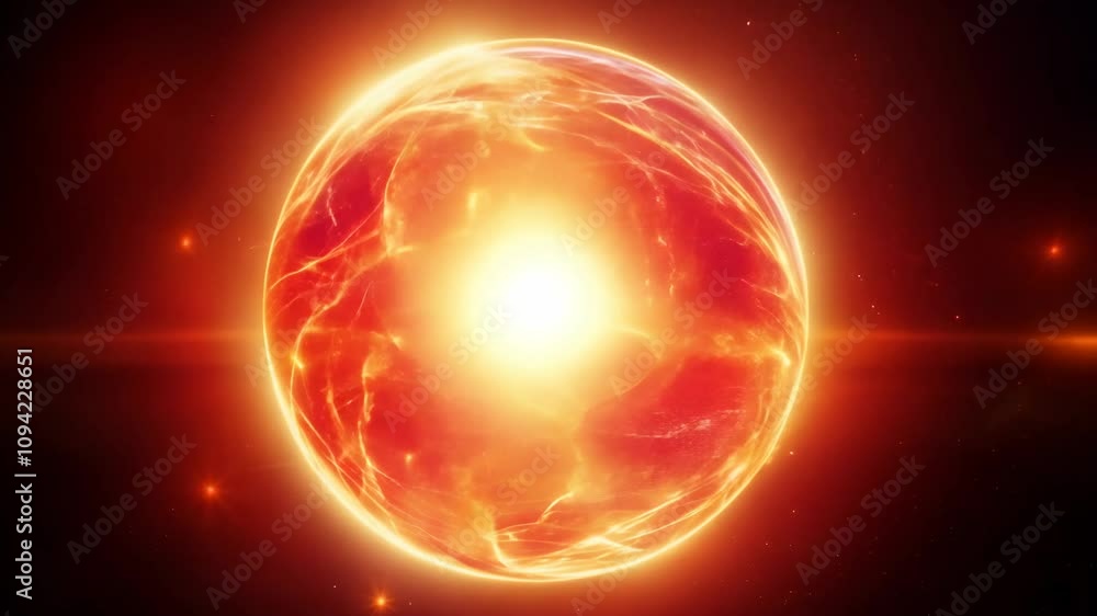 Poster camera slowly zooms in on a glowing orb, pulsating with energy before bursting in a slow-motion expl