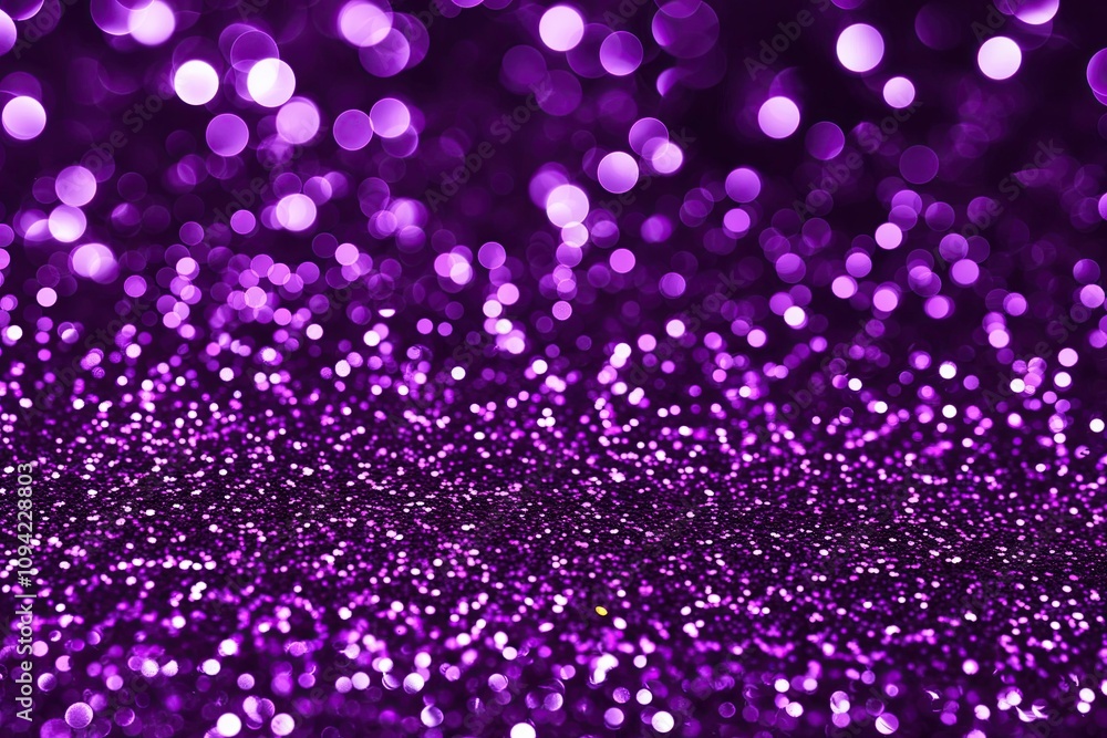 Poster luminous purple glitter bokeh effect with shiny abstract texture and light