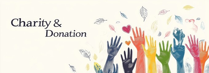 Diverse Hands Reaching Out for Charity and Donation, Community Support, Teamwork and Volunteering Concept